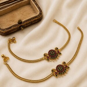 Rajasi Ruby Emerald Charm Anklet
