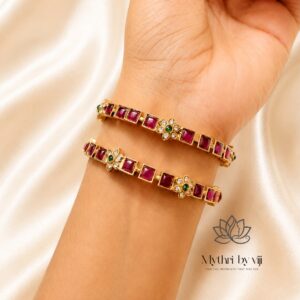 Rathna Pushpa Ruby Bangle Set (For 2 Bangles)