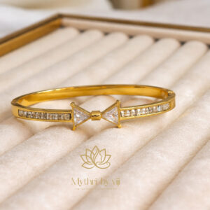 Bella Bow Crystal Bangle - Baby Size