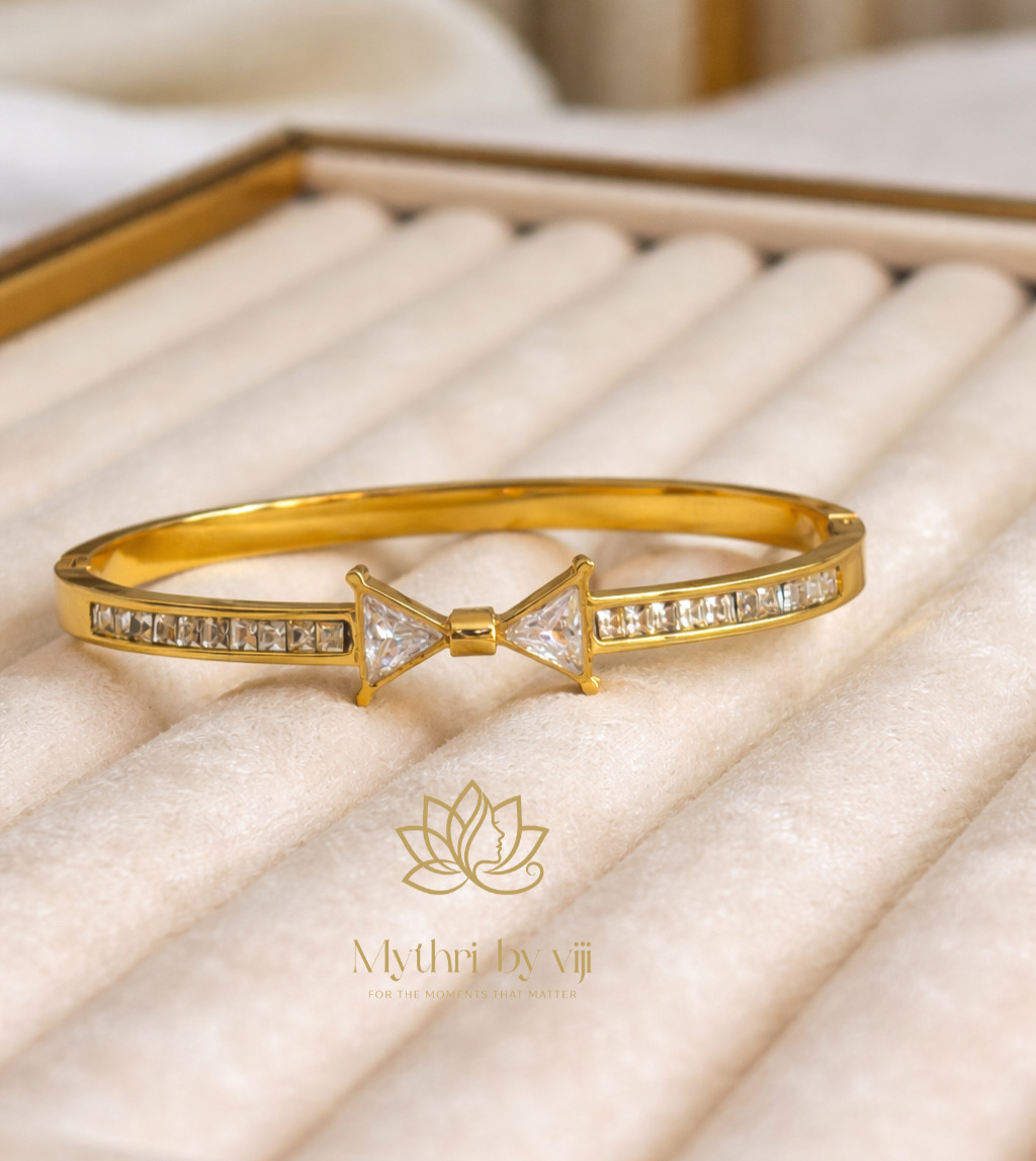 Bella Bow Crystal Bangle - Baby Size