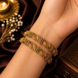 Narmada Floral Kada (For Pair)