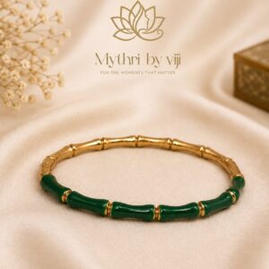 Emerald Bamboo Bangle - Regular Size