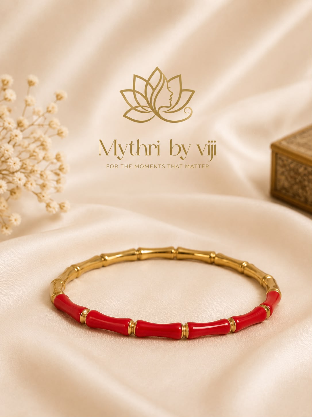 Ruby Bamboo Bangle - Regular Size