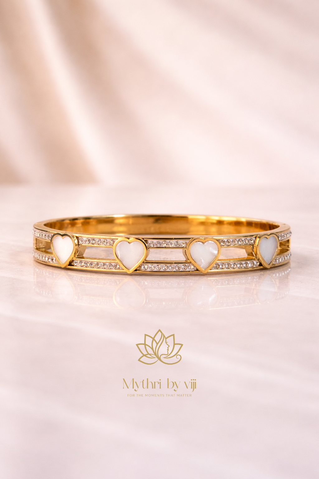 Serena Heart Bangle - Baby Size