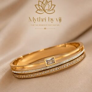Triple Layer Crystal Studded Bangle - Regular Size