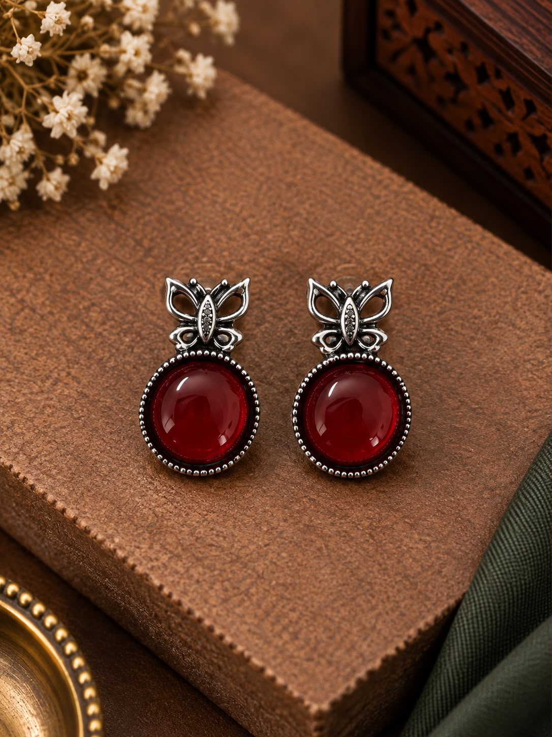 Silver Butterfly Stud