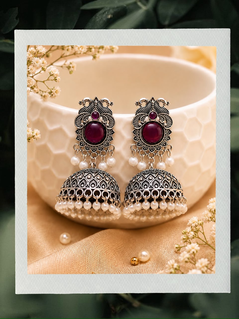 Gayathri Oxidized Jhumka - Image 2