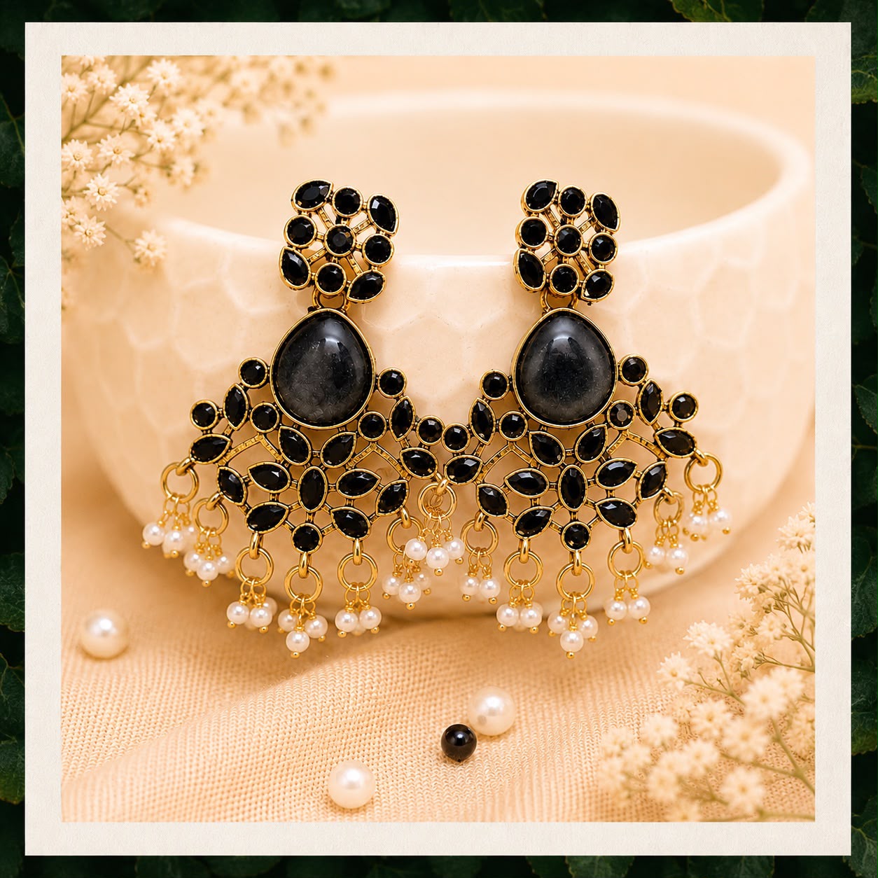 Chandbali drop earrings