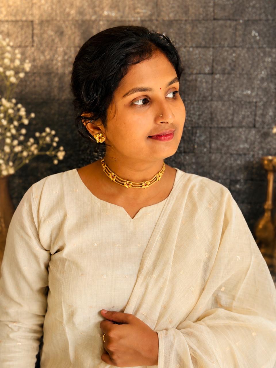Aarika Floral Triple-Layer Choker - Image 2