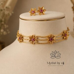 Aarika Floral Triple-Layer Choker